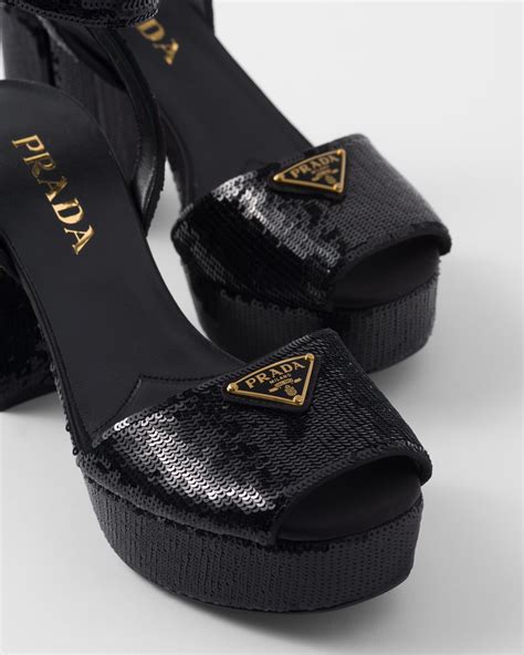 prada jacquard platform sandal|Prada platform heels.